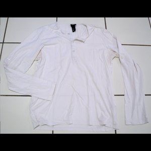 Men's white long-sleeved shirt